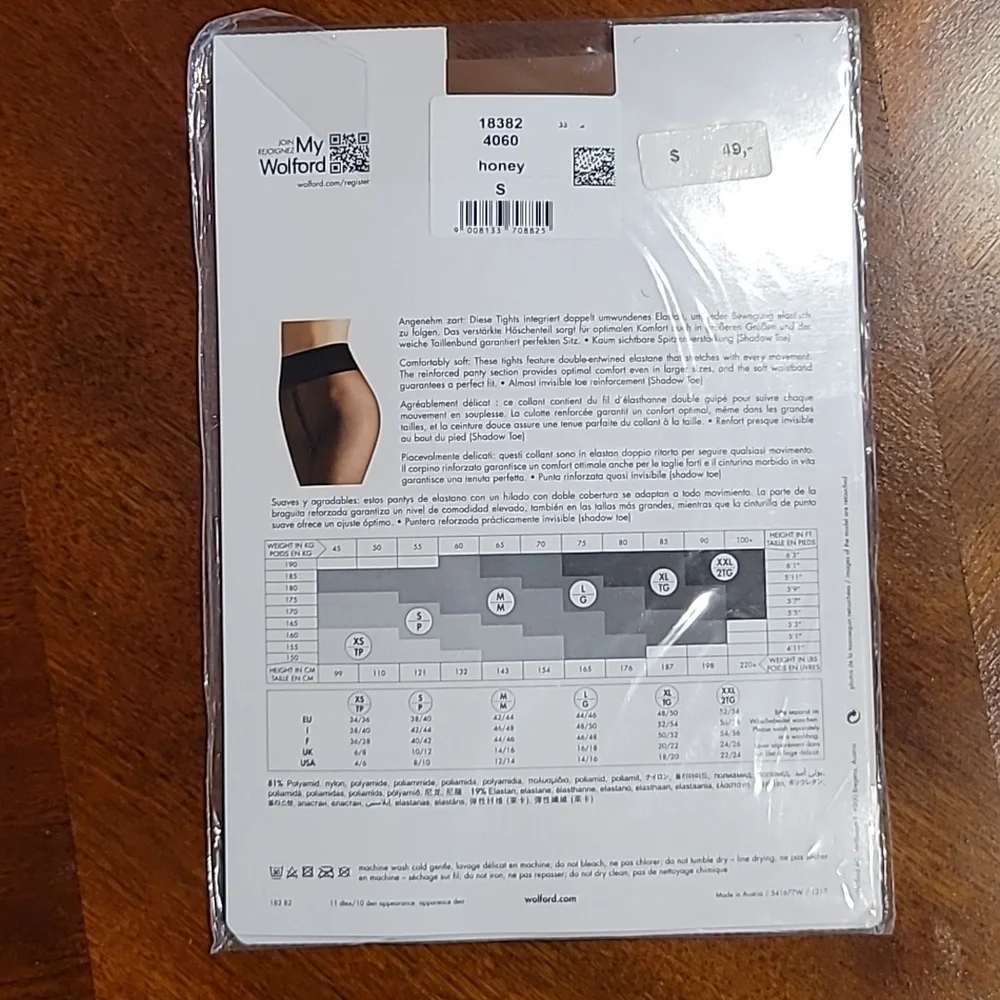 WOLFORD Stocking Individual 10 tights Honey color New